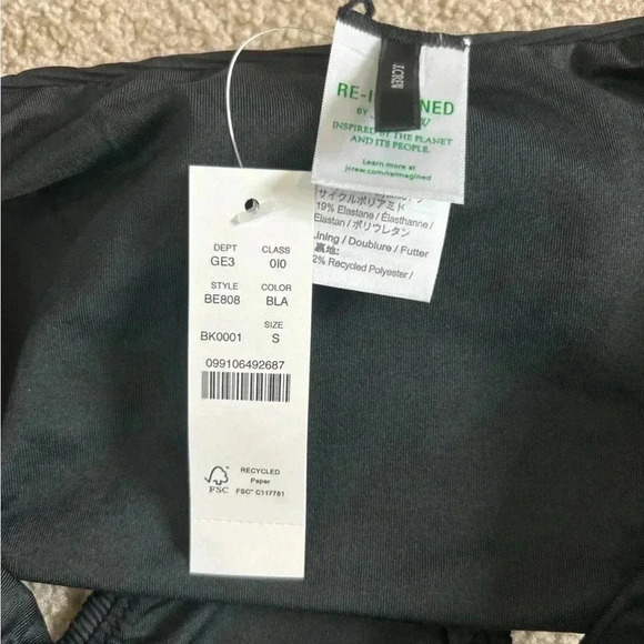 New with tags j crew black Ribbed high-rise cheeky bikini bottom - Picture 5 of 5